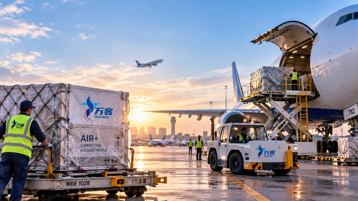 Air freight route network from China to global destinations